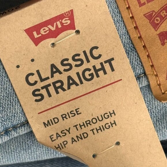 Levis Womens Classic Straight Mid Rise Jeans size 20W plus Denim lt wash new - Picture 6 of 16